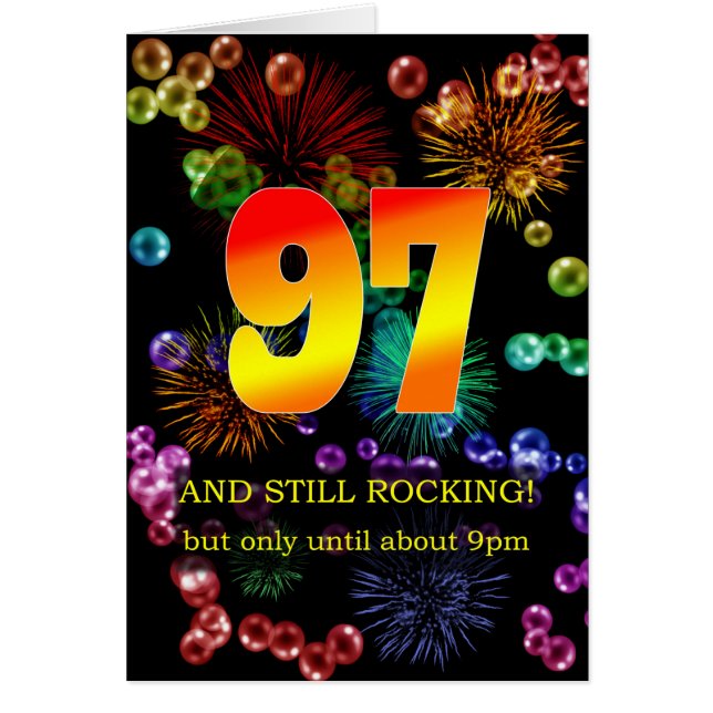 Cartão 97.º aniversário ainda está balançando (Frente)