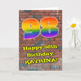 Cartão 98º aniversário: Arco-Íris 98 inspirado no Grafite