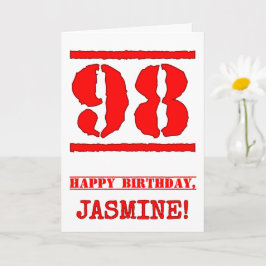 Cartão 98º aniversário: Diversão, Carimbo Vermelho de Bor