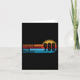 Cartão 988 Prevenção Contra Suicídio Camisa 988 Awarenes