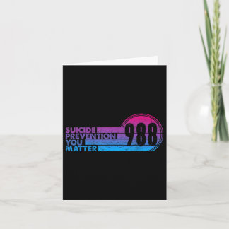 Cartão 988 Prevenção Contra Suicídio Camisa 988 Awarenes