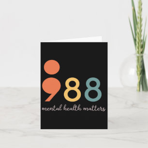 Cartão 988 Problemas de Saúde Mental do Semicolon Preve S