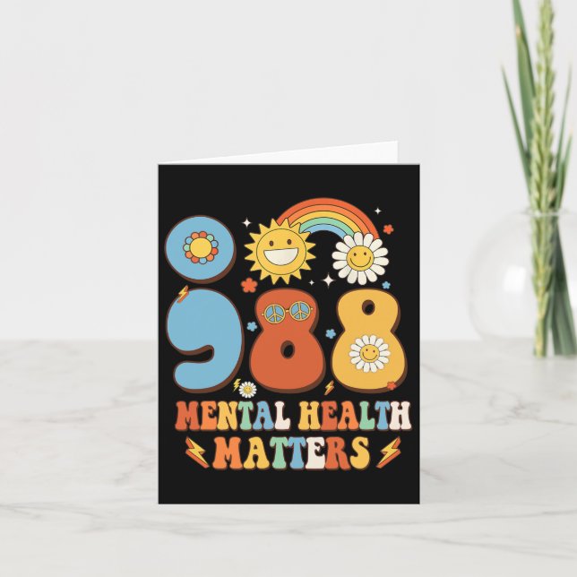 Cartão 988 Problemas de saúde mental Prevenção suicida em (Frente)