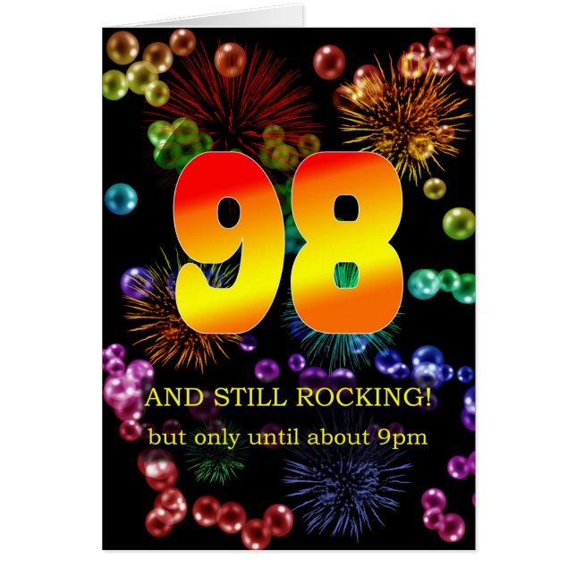 Cartão 98.º aniversário ainda está balançando (Frente)