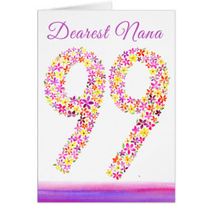 Cartão 99º aniversário Nana