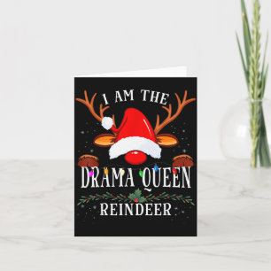 Cartão 99 Eu Sou a Rainha do Drama Rena de Natal Família