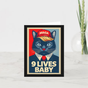 Cartão 9 Vidas Por Cute Trump Cat Engraçado Trump 2024 Pr