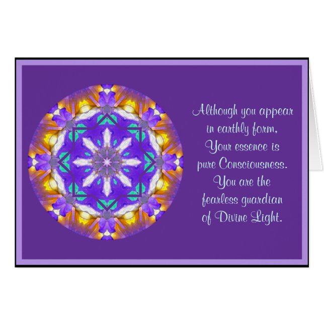 Cartão A01 mandala Kaleidoscopic Design.4 floral (Frente Horizontal)