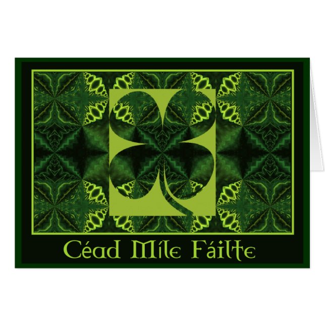 Cartão A05 Kaleidoscopic Shamrock - CÉAD MÍLE FÁILTE.1 (Frente Horizontal)