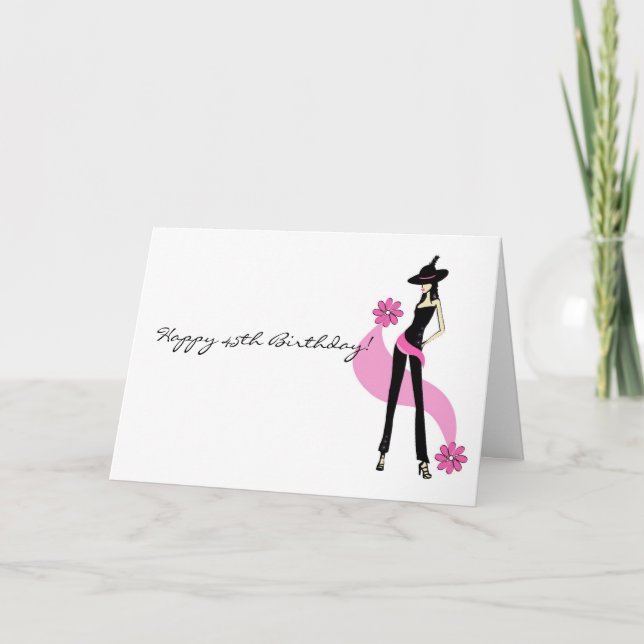 Cartão A 45ª Carta de Aniversário para Mulheres de Diva (Frente)