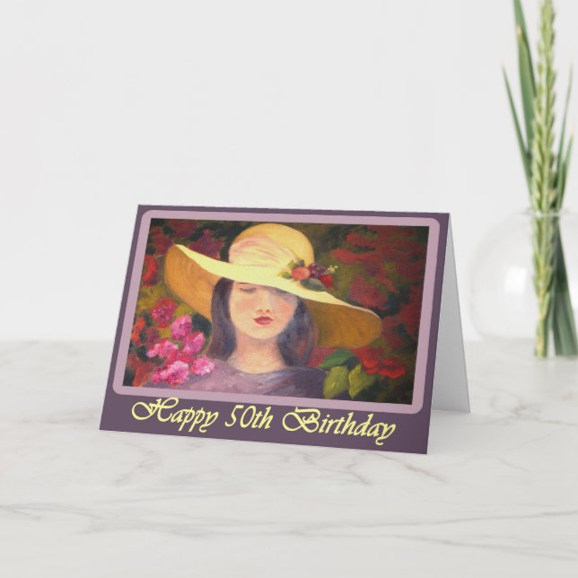 Cartão A 50ª Carta de Aniversário para Mulheres de Diva (Frente)