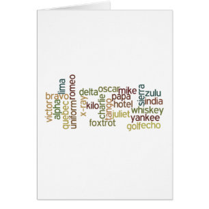 Cartão A a telefonia do alfabeto fonético de Z (Wordle)