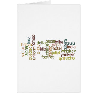 Cartão A a telefonia do alfabeto fonético de Z (Wordle)