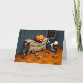 Cartão A abóbora na cômoda