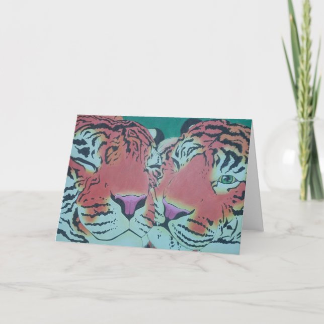 Cartão A abraçada do amor de Tigre por Katy Christoff (Frente)