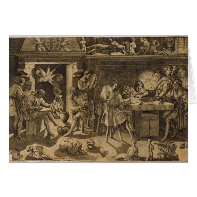 Cartão A academia de Baccio Bandinelli, 1547 (Frente Horizontal)