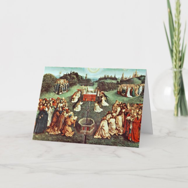 Cartão A Adoração Da Lâmpada Mística Por Eyck Hubert (Frente)