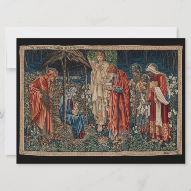Cartão A Adoração do Magi (por Edward Burne-Jones) (Frente)