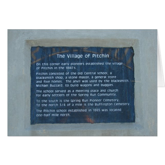 Cartão A Aldeia de Pitchin, Iowa (Frente Horizontal)