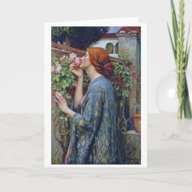 Cartão A Alma do Rosa, John William Waterhouse (Frente)