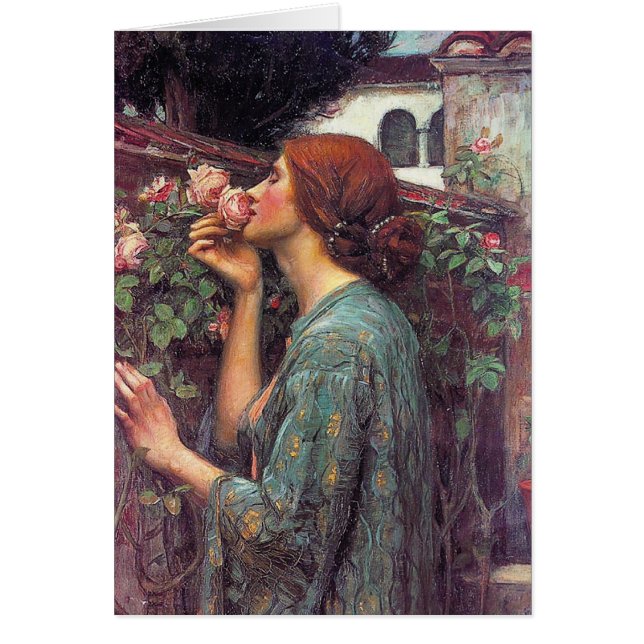 Cartão "A Alma do Rosa" por John W. Waterhouse (Frente)