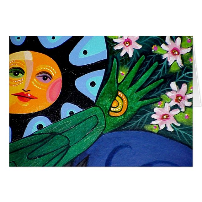 Cartão A alma é rei verde Detalhe por Gregory Gallo (Frente Horizontal)