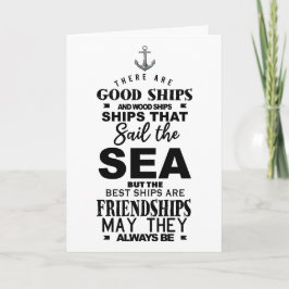 Cartão A amizade cita bons navios e o melhor aniversário