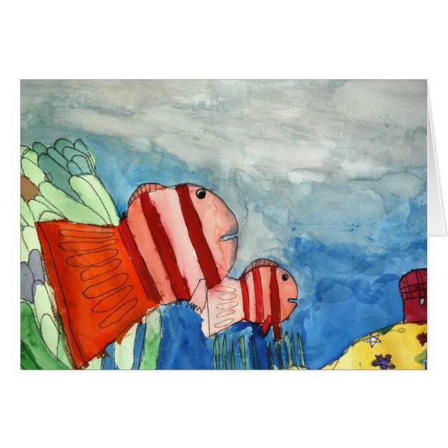 Cartão A anêmona de mar dos peixes do palhaço (Frente Horizontal)