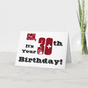 Cartão A aniversário de 30 anos do filho a cumprimentar 