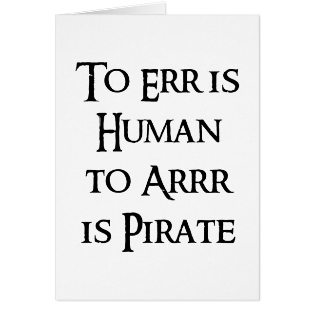 Cartão A Arrr é o pirata (Frente)