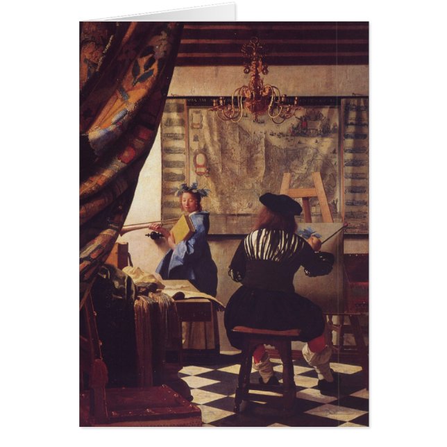 Cartão A arte da pintura por Johannes Vermeer (Frente)