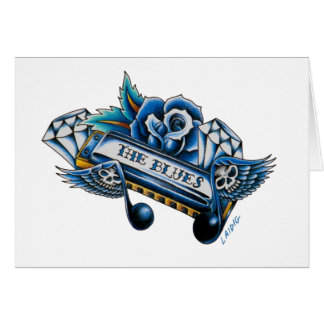 Cartão A arte do flash da harmônica dos azuis