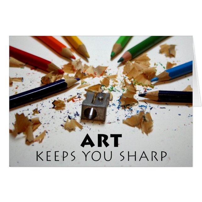 Cartão A arte mantem-no afiado (Frente Horizontal)