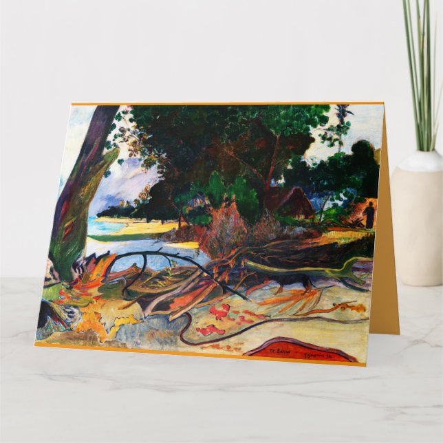 Cartão A Árvore do Hibisco (O burao) por Paul Gauguin (Frente)