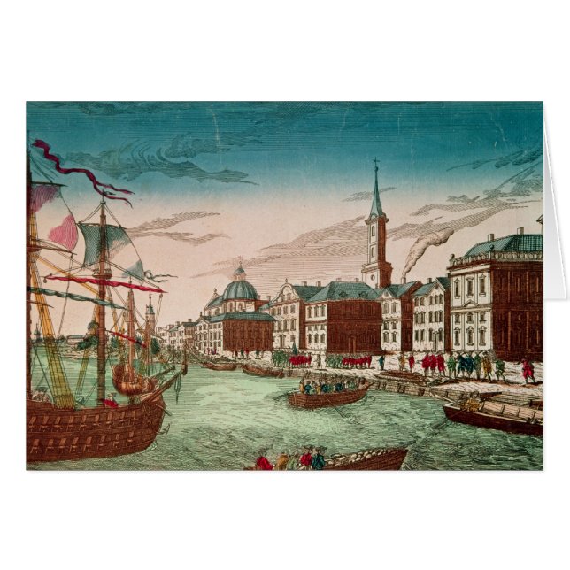 Cartão A aterragem de tropas inglesas em New York (Frente Horizontal)