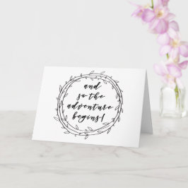 Cartão A aventura começa - Aproveite sua nova jornada!