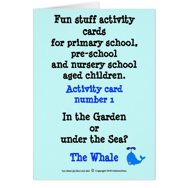 Cartão A baleia (Frente)