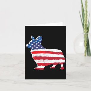 Cartão A Bandeira Americana De Corgi Pet Dog Alavanca 4 D