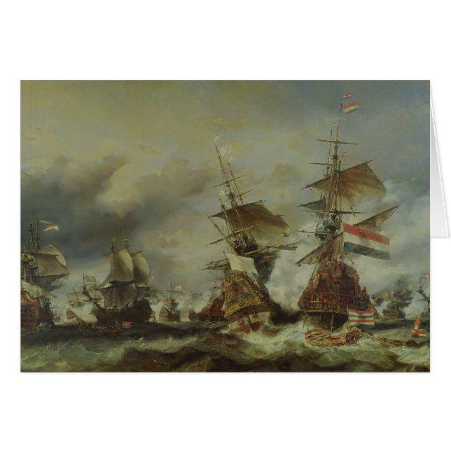 Cartão A batalha de Texel, o 29 de junho de 1694 (Frente Horizontal)