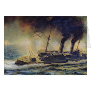 Cartão A batalha do golfo de Riga, em agosto de 1915,