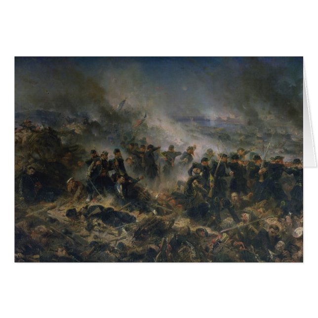 Cartão A bateria de Gervais no cerco de Sebastopol (Frente Horizontal)