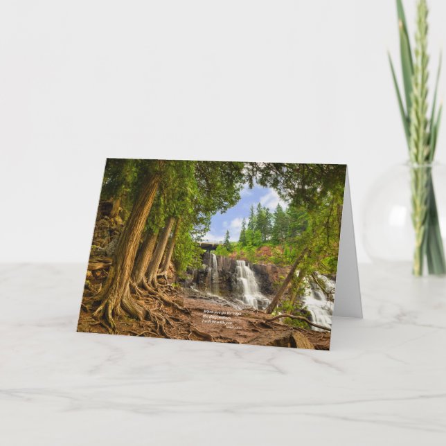 Cartão A beautiful waterfall greeting card with scripture (Frente)