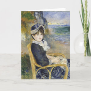 Cartão À Beira-Mar, Retrato de Pintura a Óleo, Renoir