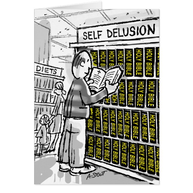 Cartão A Bíblia — Autoilusão! (Frente)