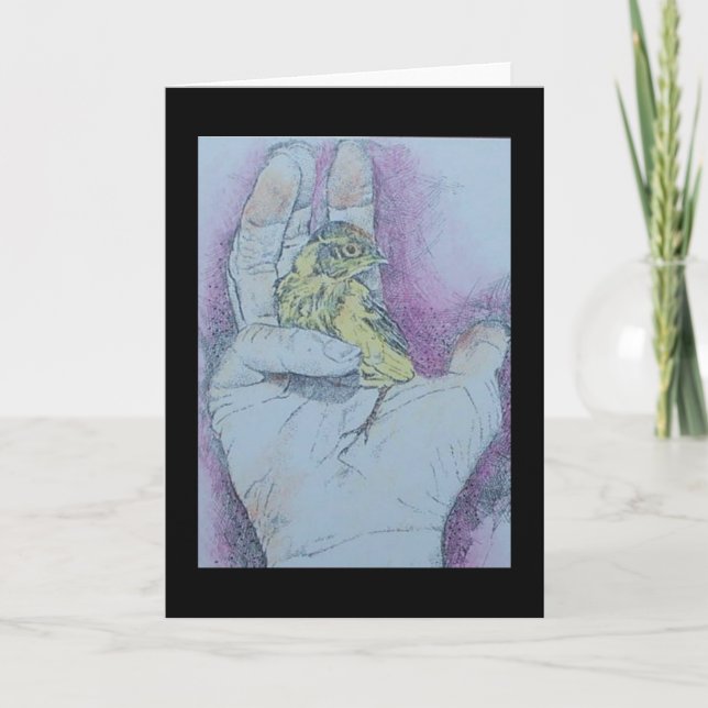 Cartão a bird in the hand....... (Frente)