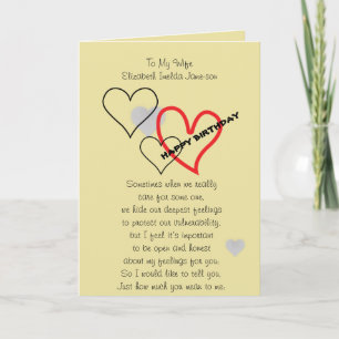 Cartão A Birthday card for your wife and loved ones