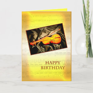 Cartão A birthday card with a violin