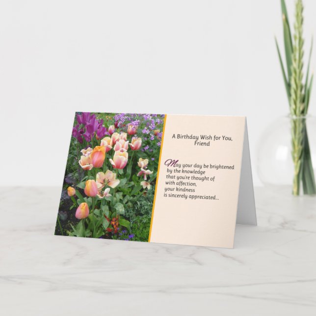 Cartão A Birthday Wish For You, Friend (Frente)