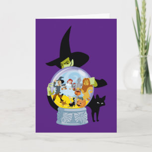 Cartão A Bola de Cristal da Bruxa Má no Halloween
