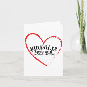 Cartão A bondade vem com as palavras Ações Design Sticker